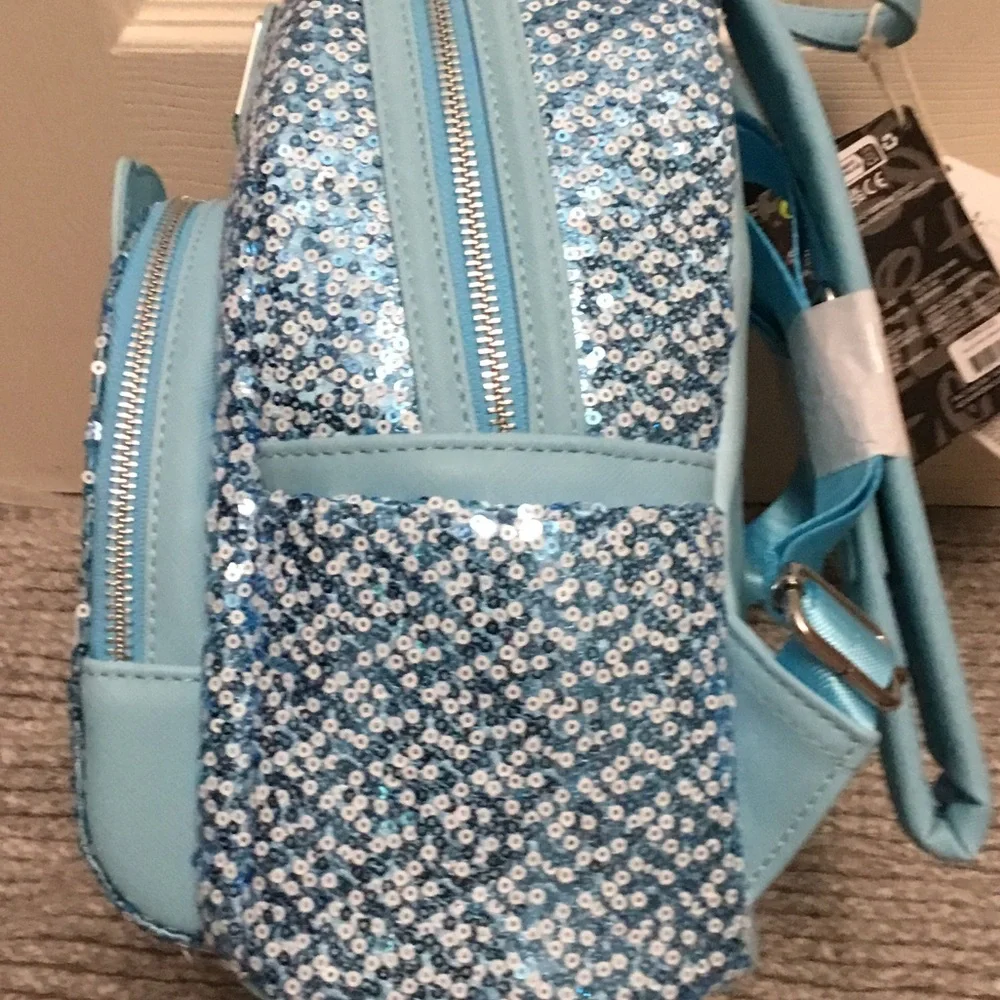 Loungefly Pinocchio Blue Fairy Light-up Sequined mini Backpack NWT